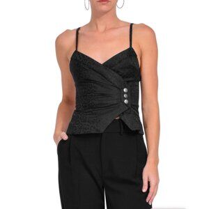 NOAM Emmanuelle Top in Black Leopard Size Small NWT